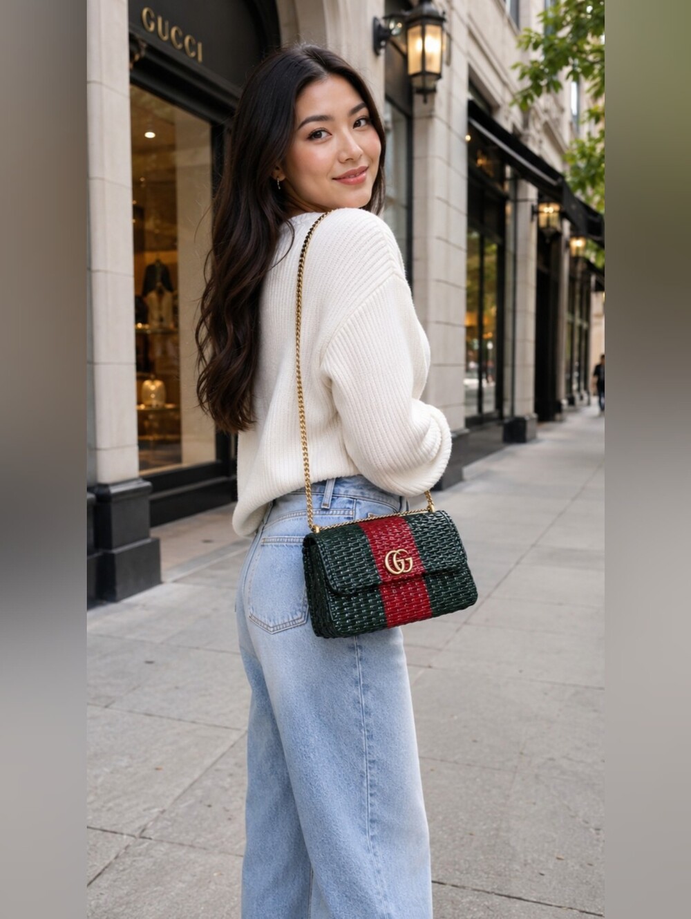 ♥️ 💚 Gucci Marmont Wicker Flap Bag 💚♥️ - Picture 11 of 11